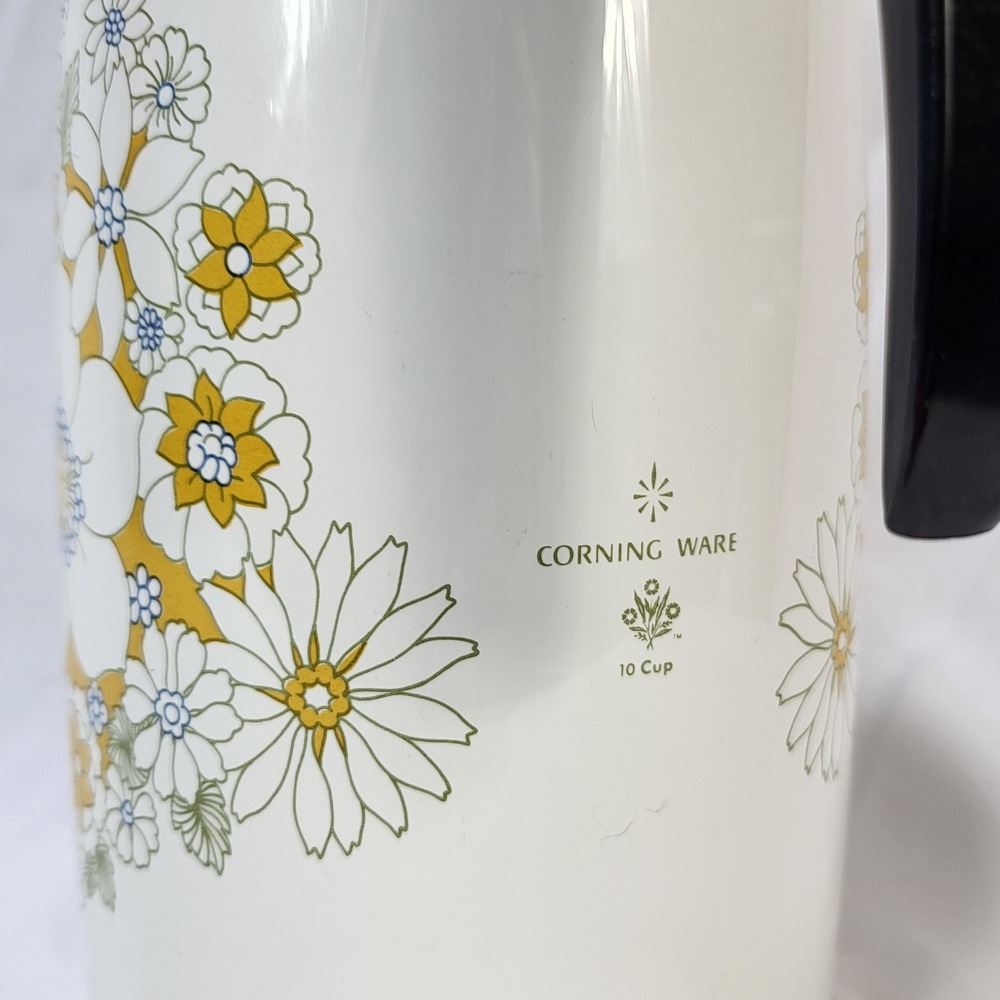 VTG 1970s Corning Ware Floral Bouquet 10 Cup Electromatic Percolator Coffee Pot - Picture 4 of 16